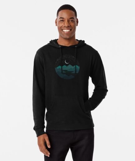 Between The Mountains And The Stars Lightweight Hoodie