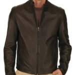 Men Pure Leather Lambskin Bomber Bike Zipper Jacket