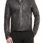 Real Lambskin Motorcycle Leather Jacket Men’s